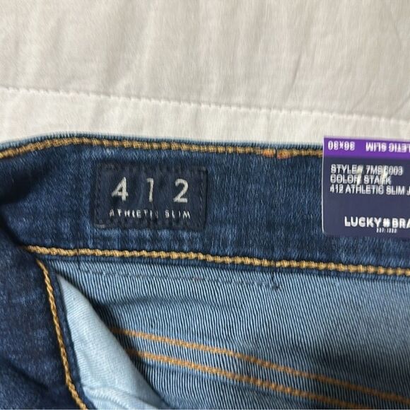Lucky Brand 36 x 30 412 Athletic Slim Blue Stark Jeans - Picture 12 of 14